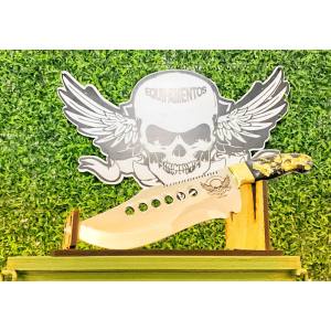 .FACA MINI CAMP CABO RESINA PRETA 24K
