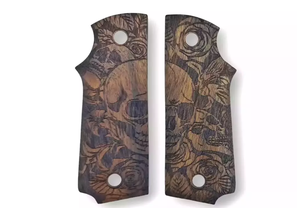 MBT Empunhadura IMBEL MD2 .380 GC WOODEN SKULL.