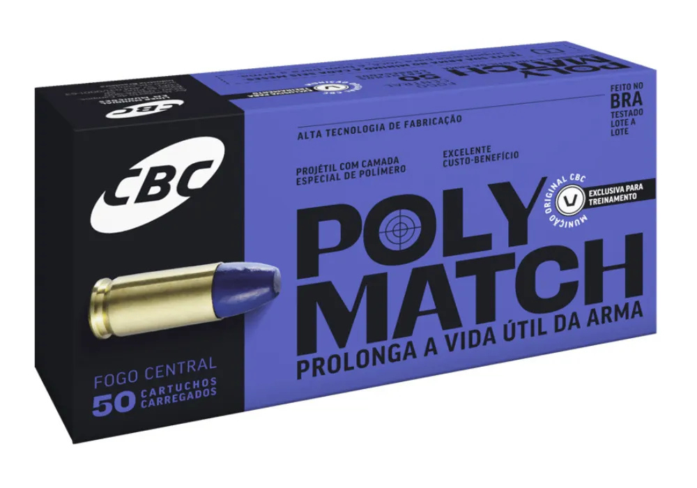 MUNIÇAO CBC 9MM POLYMATCH CAIXA C/50.