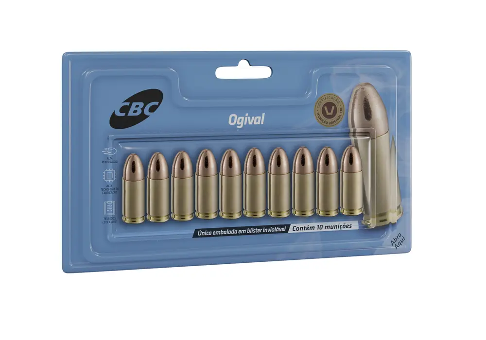 MUNIÇÃO CBC 9MM LUGER 124GR BLISTER COM 10UN.